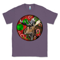 Lavender moose buck deer christmas Classic Tee - LillyAllenDesigns
