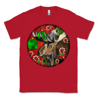 Red moose buck deer christmas Classic Tee - LillyAllenDesigns
