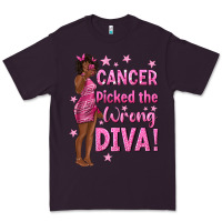 Plum Cancer Picked The Wrong Diva with Black Woman Premium Tee - texasbilliewilder
