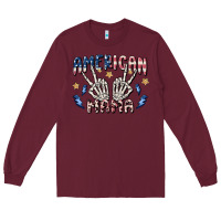 Burgundy american mama Long Sleeve Tee - MaliasSmallBusiness