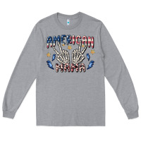Heather Grey american mama Long Sleeve Tee - MaliasSmallBusiness