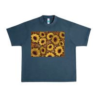 Midnight Navy sunflower leopard background 3200x2400 Urban Heavy Tee - AdoDesignShop