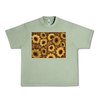Oil Green sunflower leopard background 3200x2400 Urban Heavy Tee - AdoDesignShop
