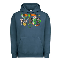 Pigment Midnight Navy One lucky Nurse St. Patrick's Day Urban Hoodie - CowGirlArtShop