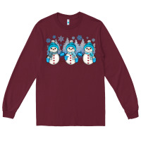Burgundy snowman winter Long Sleeve Tee - JahusDesignShop