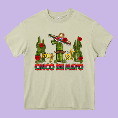 My 1st Cinco De Mayo Heavy Core Tee Designed By Texasbilliewilder