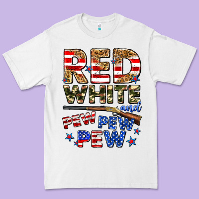 Red White And Pew Pew Pew Premium Tee Designed By Zillion Design Studio