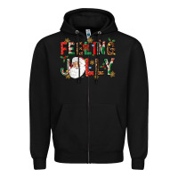 Black Feeling Jolly Zipper Hoodie - NancyCooperArtShop