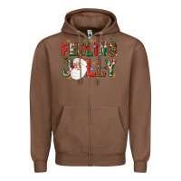 Chestnut Feeling Jolly Zipper Hoodie - NancyCooperArtShop