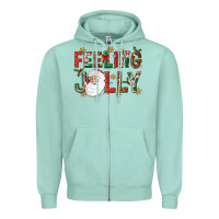 Seafoam Feeling Jolly Zipper Hoodie - NancyCooperArtShop