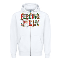 White Feeling Jolly Zipper Hoodie - NancyCooperArtShop