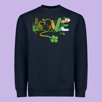 St. Patricks Day Nurse Love Medical Love Heavyweight Sweatshirt Designed By Barkaloodesign