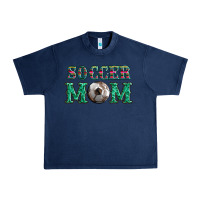 Navy soccer mom with leopard ball and serape leopard Urban Heavy Tee - Artiststas