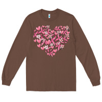 Chestnut breast cancer awareness heart Long Sleeve Tee - MaliasSmallBusiness