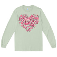 Matcha breast cancer awareness heart Long Sleeve Tee - MaliasSmallBusiness