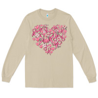 Mushroom breast cancer awareness heart Long Sleeve Tee - MaliasSmallBusiness