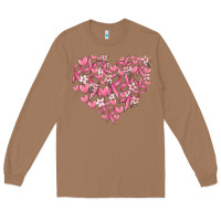 Toasted Coconut breast cancer awareness heart Long Sleeve Tee - MaliasSmallBusiness