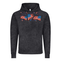 Vintage Black fourth of july american flag Vintage Hoodie - RanaPortraitStore