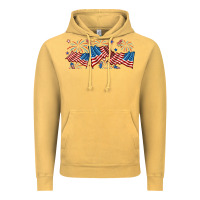 Vintage Mustard fourth of july american flag Vintage Hoodie - RanaPortraitStore