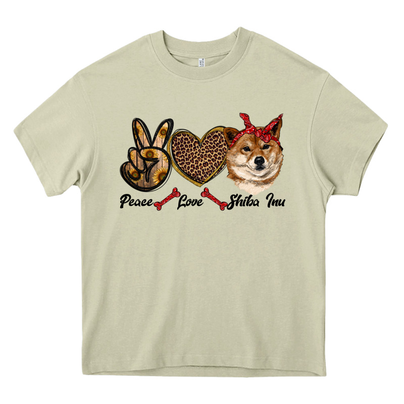 Peace Love Shiba Inu Heavy Core Tee by RanaPortraitStore | Teevron