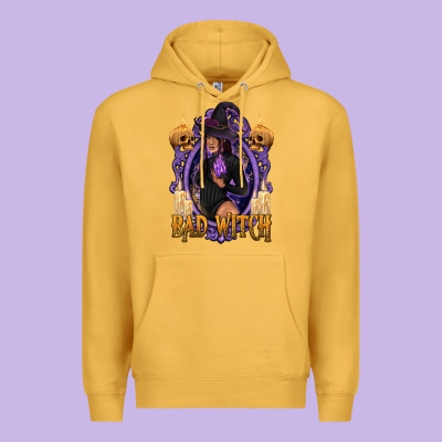 Bad Witch Black Woman Premium Hoodie Designed By Texasbilliewilder