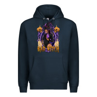 Navy Bad Witch Black Woman Premium Hoodie - texasbilliewilder