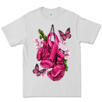 Dove Grey Cancer Boxing Gloves with Ribbon Premium Tee - texasbilliewilder