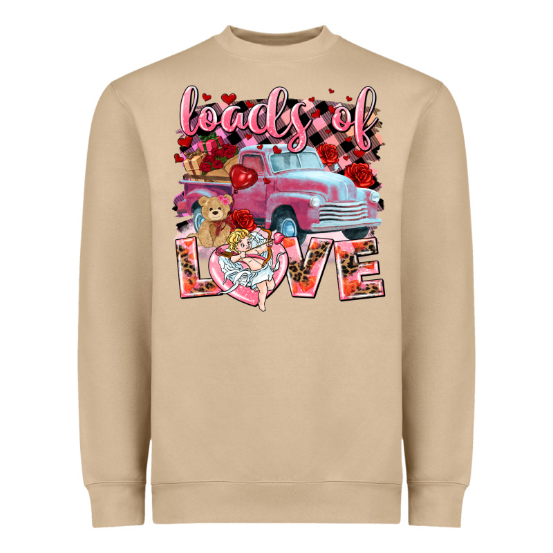 Loads Of Love Valentines Day Truck Heavyweight Sweatshirt by NancyCooperArtShop | Teevron