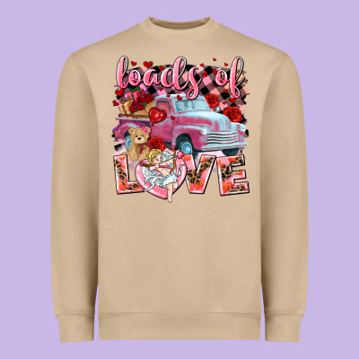 Loads Of Love Valentines Day Truck Heavyweight Sweatshirt Designed By Nancycooperartshop