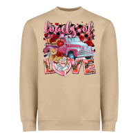 Mushroom loads of love valentines day truck Heavyweight Sweatshirt - NancyCooperArtShop