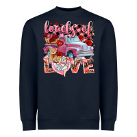 Navy loads of love valentines day truck Heavyweight Sweatshirt - NancyCooperArtShop