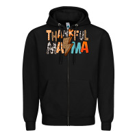 Black Thankful Mama Zipper Hoodie - MaliasSmallBusiness