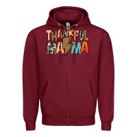 Burgundy Thankful Mama Zipper Hoodie - MaliasSmallBusiness