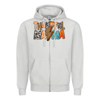 Dove Grey Thankful Mama Zipper Hoodie - MaliasSmallBusiness