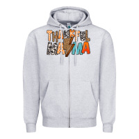 Heather Grey Thankful Mama Zipper Hoodie - MaliasSmallBusiness