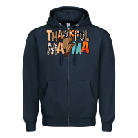 Navy Thankful Mama Zipper Hoodie - MaliasSmallBusiness