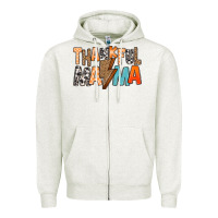 Oatmeal Heather Thankful Mama Zipper Hoodie - MaliasSmallBusiness