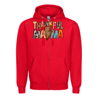 Red Thankful Mama Zipper Hoodie - MaliasSmallBusiness