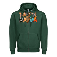 Sports Green Thankful Mama Zipper Hoodie - MaliasSmallBusiness