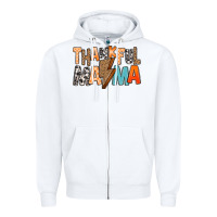 White Thankful Mama Zipper Hoodie - MaliasSmallBusiness