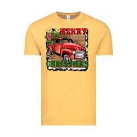 Vintage Mustard merry christmas with truck Vintage Tee - AdoDesignShop