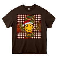 Chocolate Brown Christmas smiley face Heavy Core Tee - BarkalooDesign