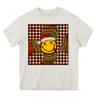 Cream Christmas smiley face Heavy Core Tee - BarkalooDesign