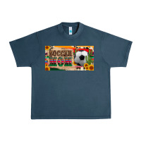 Midnight Navy soccer mom with ball and sunflower cactus serape licanse plate Urban Heavy Tee - Artiststas
