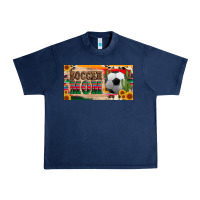 Navy soccer mom with ball and sunflower cactus serape licanse plate Urban Heavy Tee - Artiststas