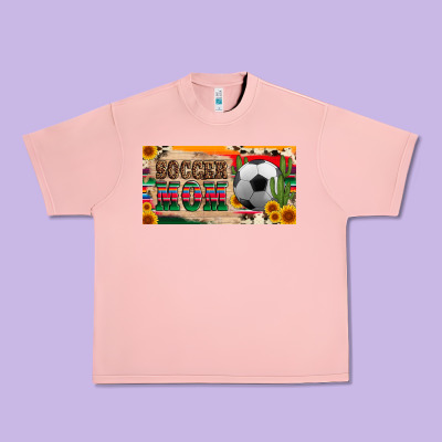 Soccer Mom With Ball And Sunflower Cactus Serape Licanse Plate Urban Heavy Tee Designed By Artiststas