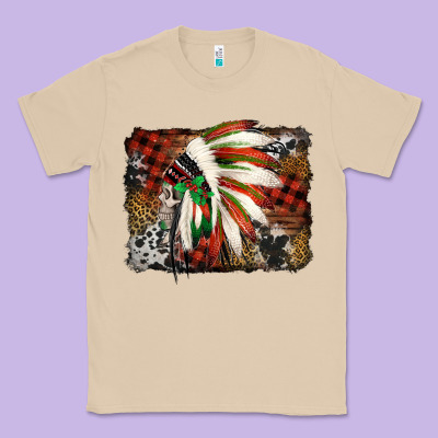 Indian Headdress Christmas Classic Tee Designed By Jasminsmagicworld