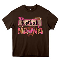Chocolate Brown football nana with leopard Heavy Core Tee - Zillion Design Studio