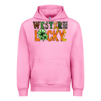 Fuchsia Pink Western lucky with clover St. Patricks day Urban Hoodie - HowdyJamesFarm