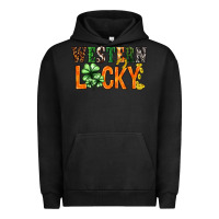 Pigment Black Western lucky with clover St. Patricks day Urban Hoodie - HowdyJamesFarm
